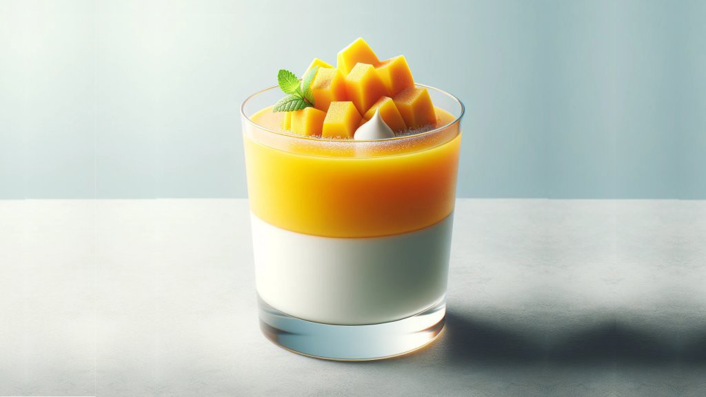 Image of MANGO AND COCONUT PANNA COTTA 