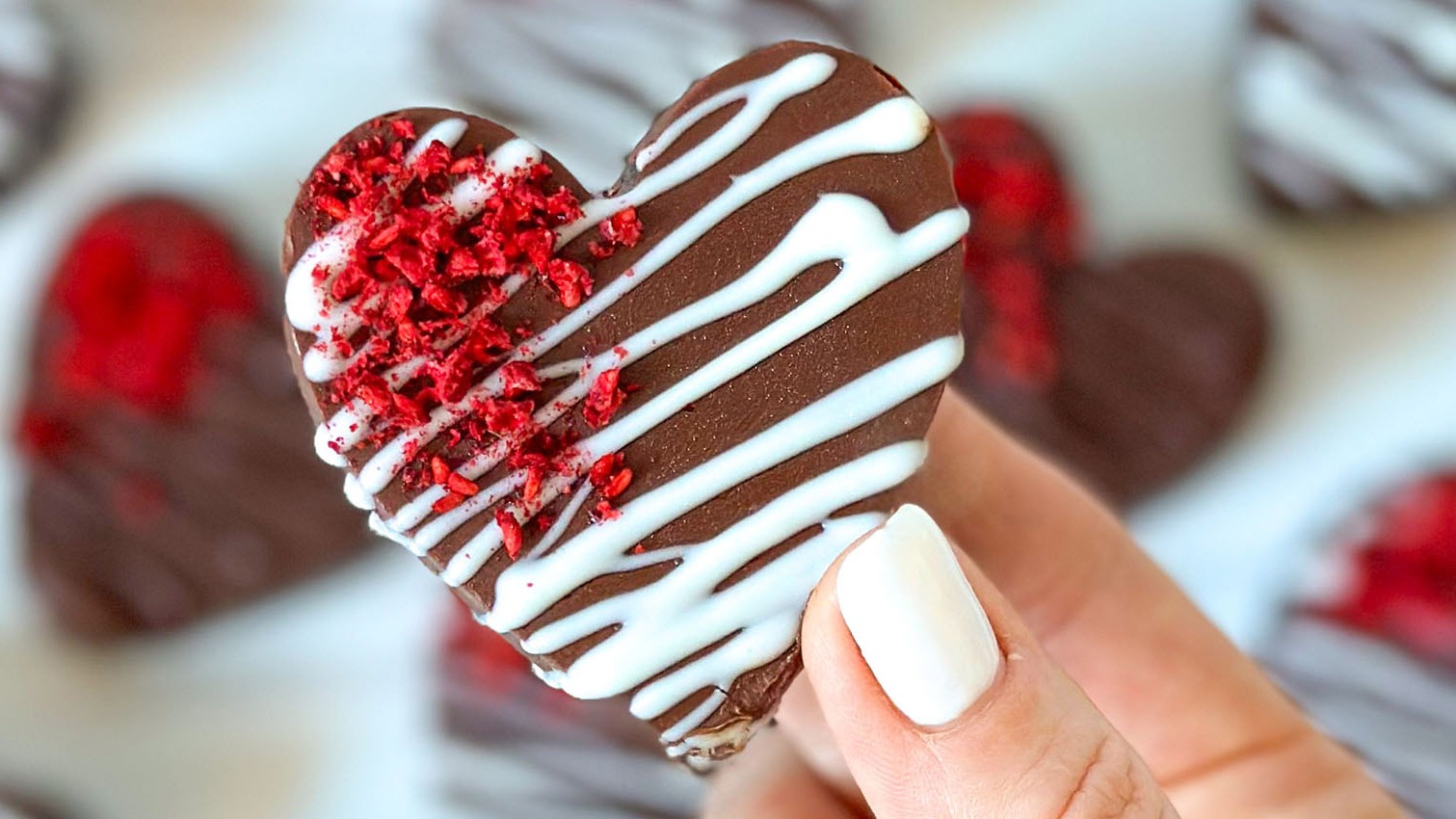 Image of Raspberry Cashew Chocolate Hearts | Vegan, Gluten-free