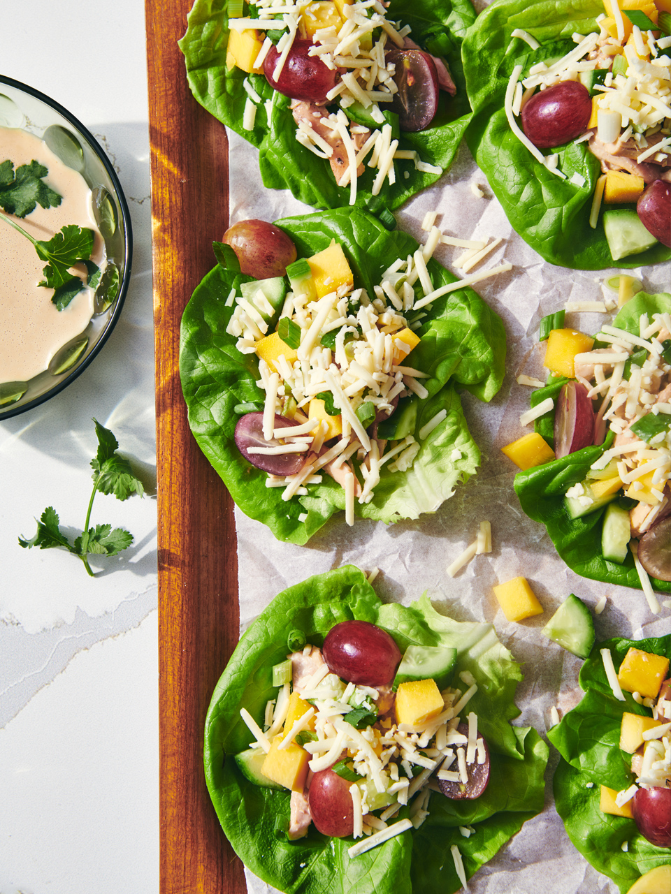 Asian Chicken & Cheddar Lettuce Wraps
