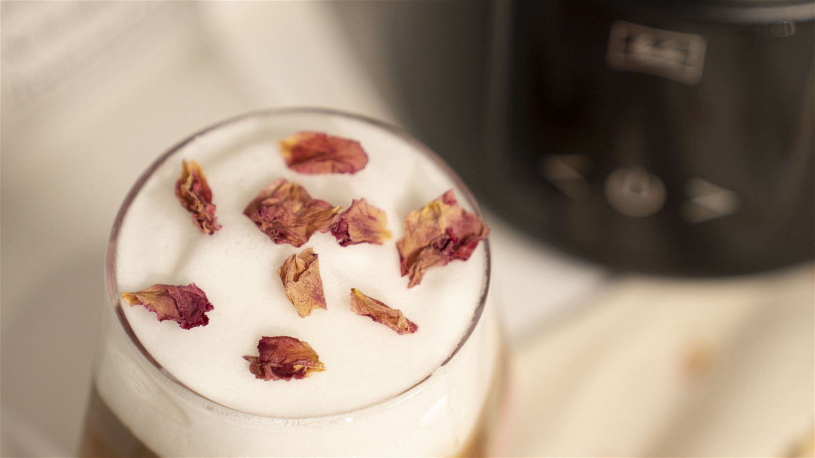 Image of Wabi Coffee Recipes: Iced Strawberry Rose Latte