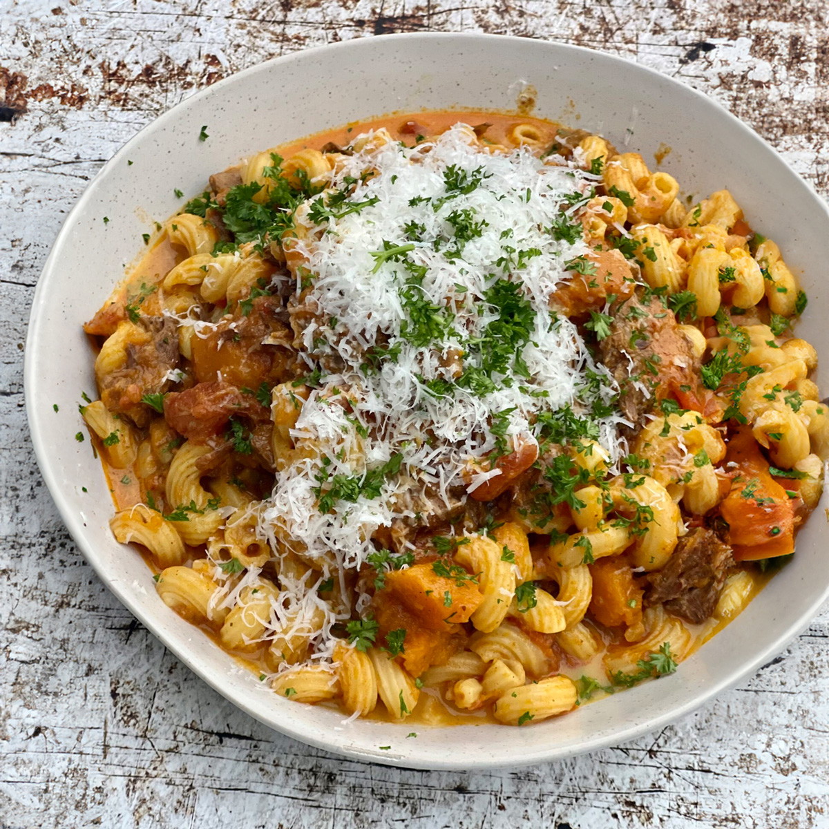Slow Cooked Beef & Pumpkin Ragu