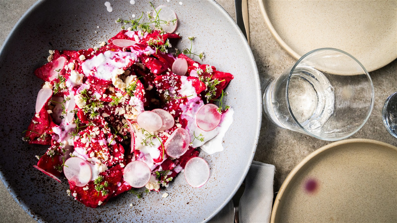 Image of Pink Chilaquiles With Beet Habanero Salsa
