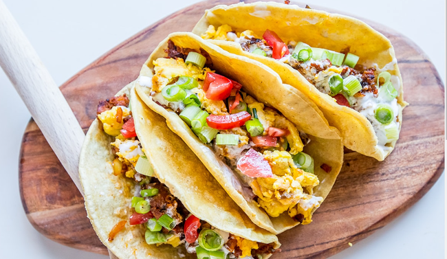 Image of Spicy Egg Breakfast Tacos