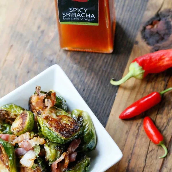 Bacon & Sriracha Roasted Brussels Sprouts