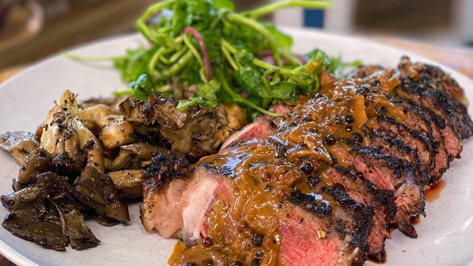 Image of Blackened Ribeye with Creamy Peppercorn Sauce