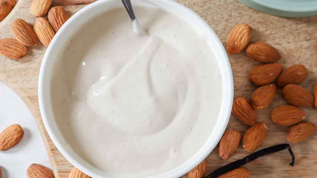 Image of Homemade vanilla almond milk yogurt recipe