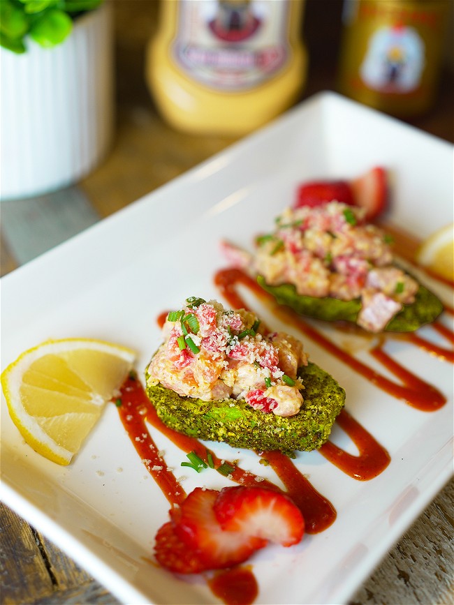 Image of Strawberries & Fried Avocados Salmon Tartare