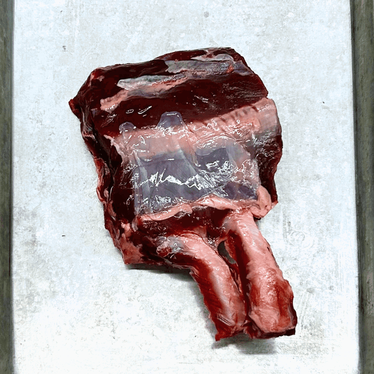 Image of Take out of the fridge about forty-five minutes before searing. Salt generously all over and let rest on a plate or tray.