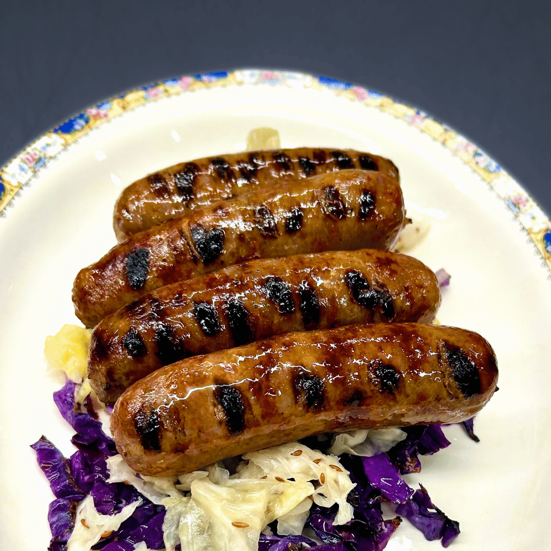 Grilled Elk Bratwurst Sausages