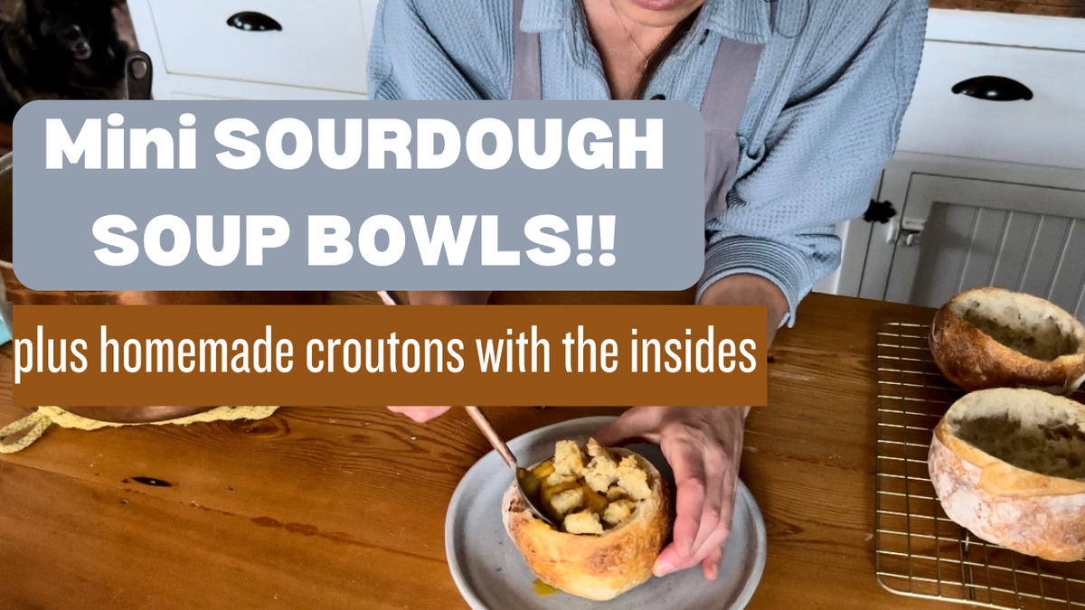 Homemade sourdough croutons