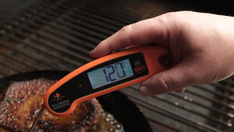 Image of When the steak reaches an internal temperature 125ºF, remove the...