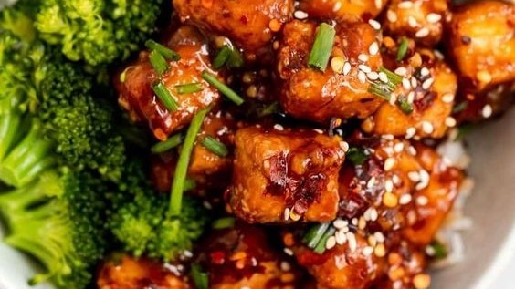 Image of Crispy Air Fried Tofu with Sweet Chili Sauce