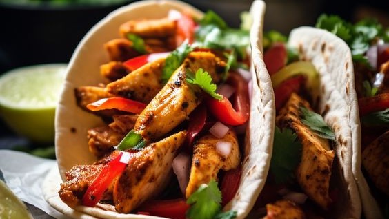 Image of Chicken Fajita Tacos with Sour Cream