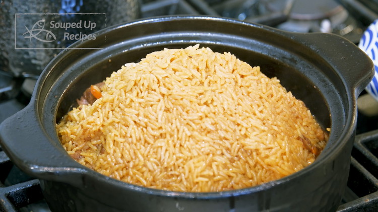 Image of After 15 minutes, remove the lid, and you will see that the rice has absorbed most of the liquid. Carefully push all the rice to the middle to create a little mountain. The purpose behind is that we want most...