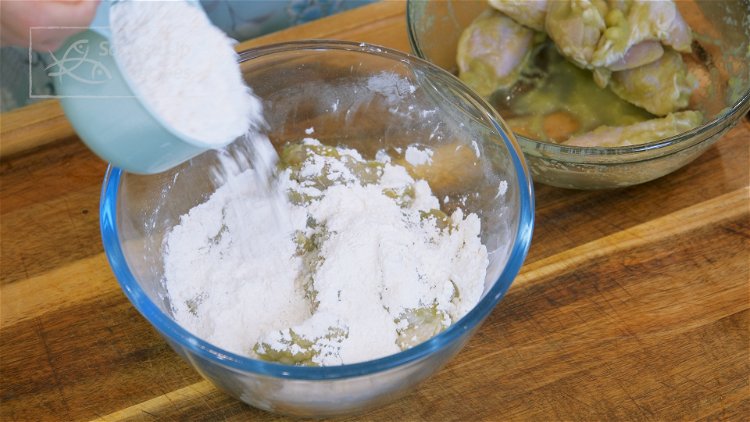 Image of Use a measuring cup to scoop out half of the...