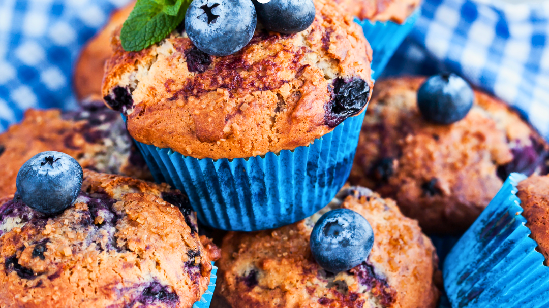 Image of Blissful Blueberry Muffins with Banana and Cassava Flour