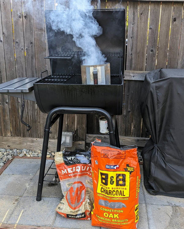 Image of The next day, take the chicken out at least one hour prior to cooking. Preheat your grill for two zone cooking at about 300° and cook/smoke the legs indirectly for 30-35 minutes. Mesquite and cherry wood go very well with...