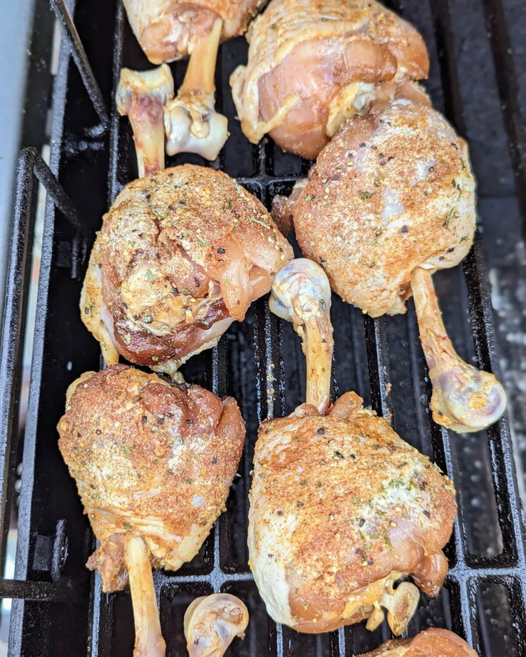 Image of Pat dry and season with VamPepper and a little baking powder to dry brine on a cooling rack in a tray, uncovered in the fridge overnight. The baking powder helps remove the moisture from the skin to help it get...