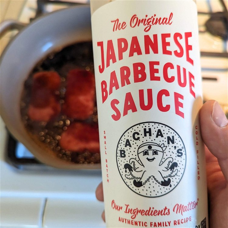 Image of Reduce the heat to medium and add the BBQ sauce,...