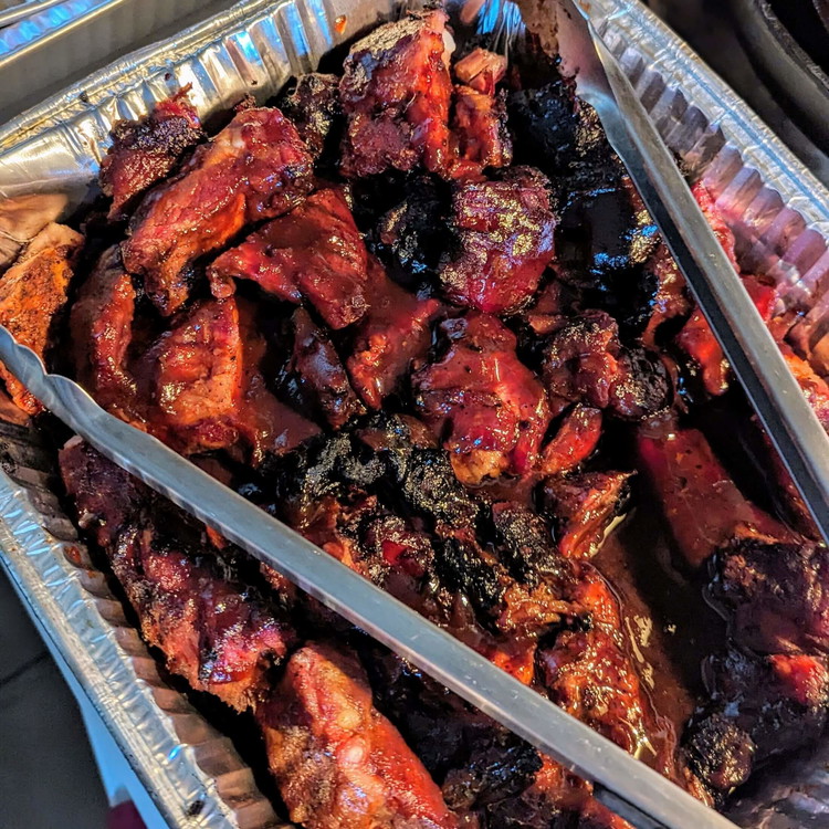 Image of Cover the pan with foil and return to the smoker for another 30 minutes to an hour, where these will be done for a nice little appetizer while waiting for the racks of ribs to be done.