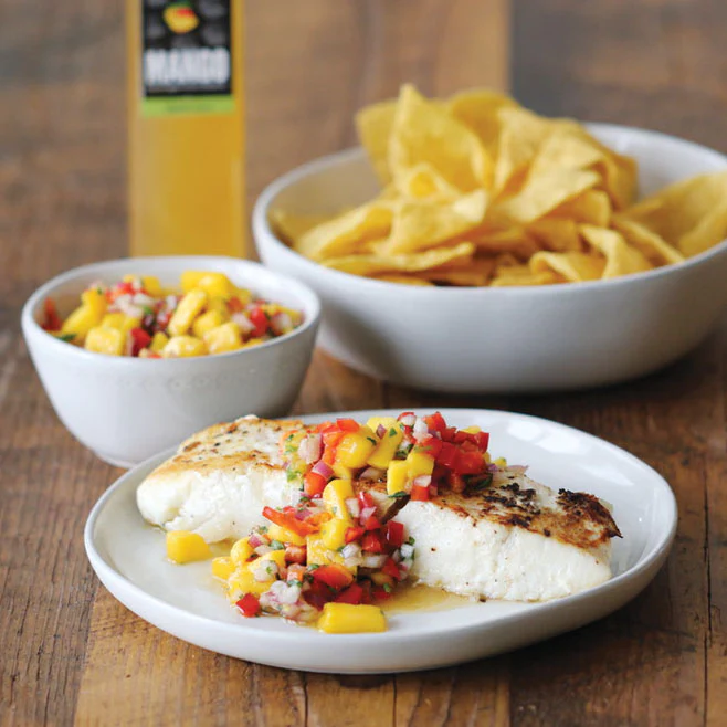 Seared Halibut With Mango Salsa