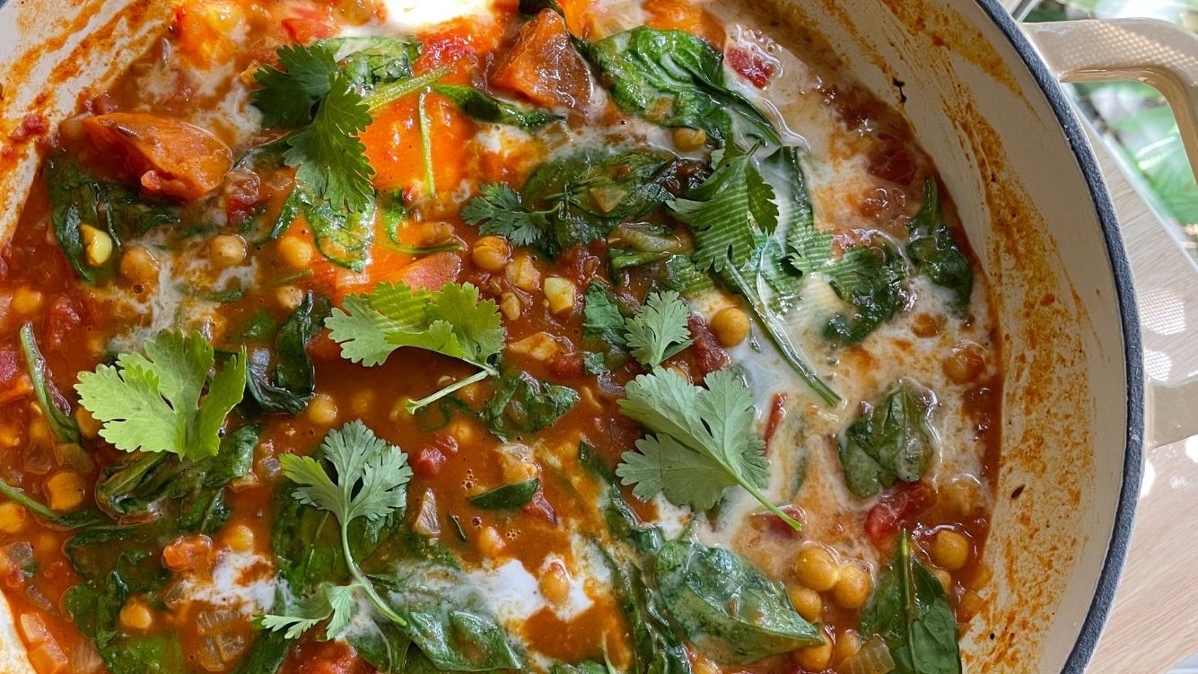 Image of Chickpea, Spinach and Sweet Potato Curry