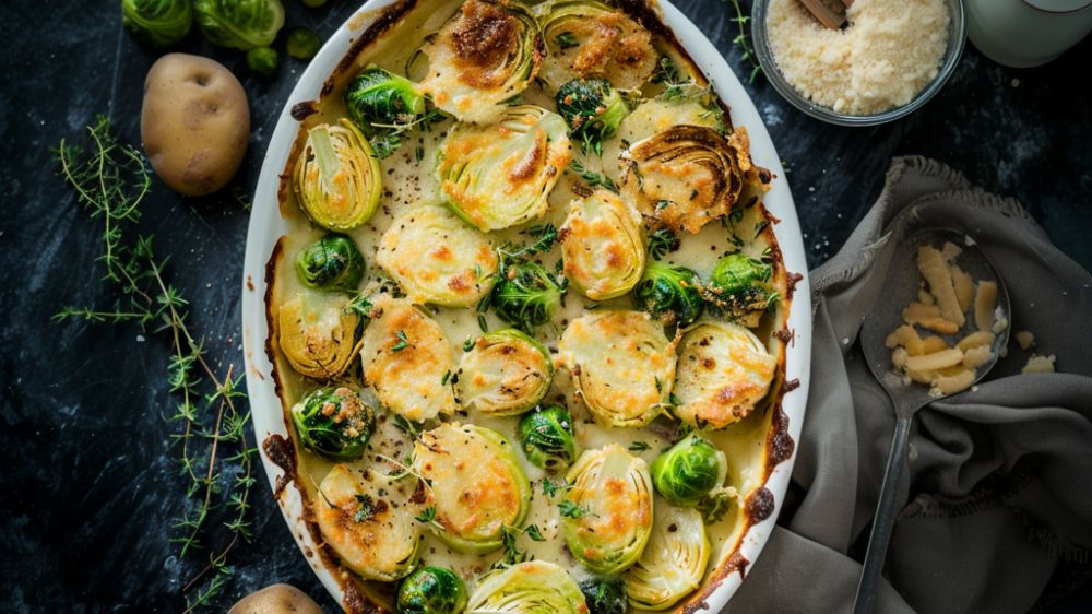 Rosenkohlgratin mit knuspriger Kruste &amp; Ankerkraut