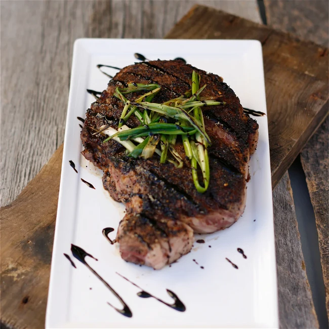 Image of Coffee Grilled Ribeye With A Smoked Balsamic Glaze