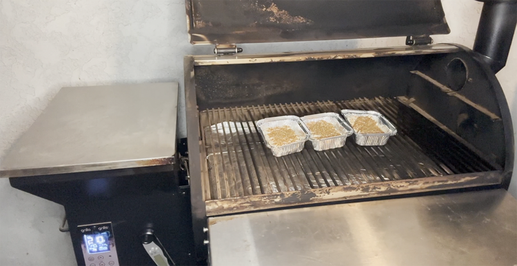 Image of Place the pan with the cream cheese in your smoker for 1-2 hours