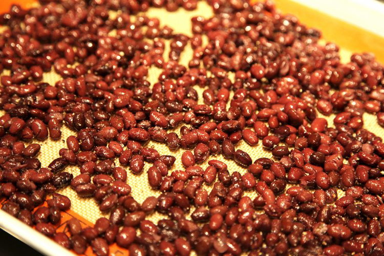 Image of Here’s the before and after, we do this step to dry out the beans a bit to make the burgers less wet and mushy. Trust me this is worth the extra work.