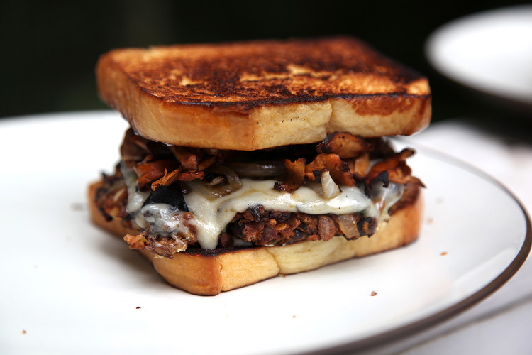 Image of I like mayonnaise (Dukes) on the bread and add the patty.