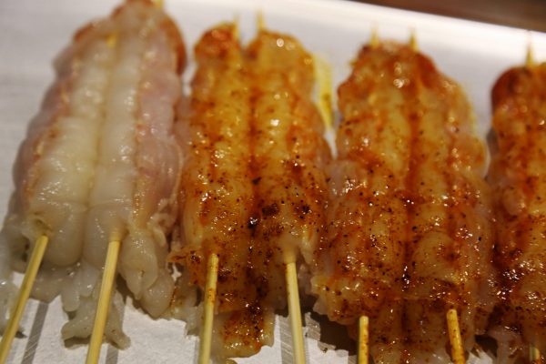 Image of Brush both sides and set on a baking sheet for easy access while grilling.