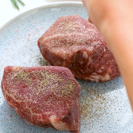 Image of Season both sides of the steaks generously with salt and...