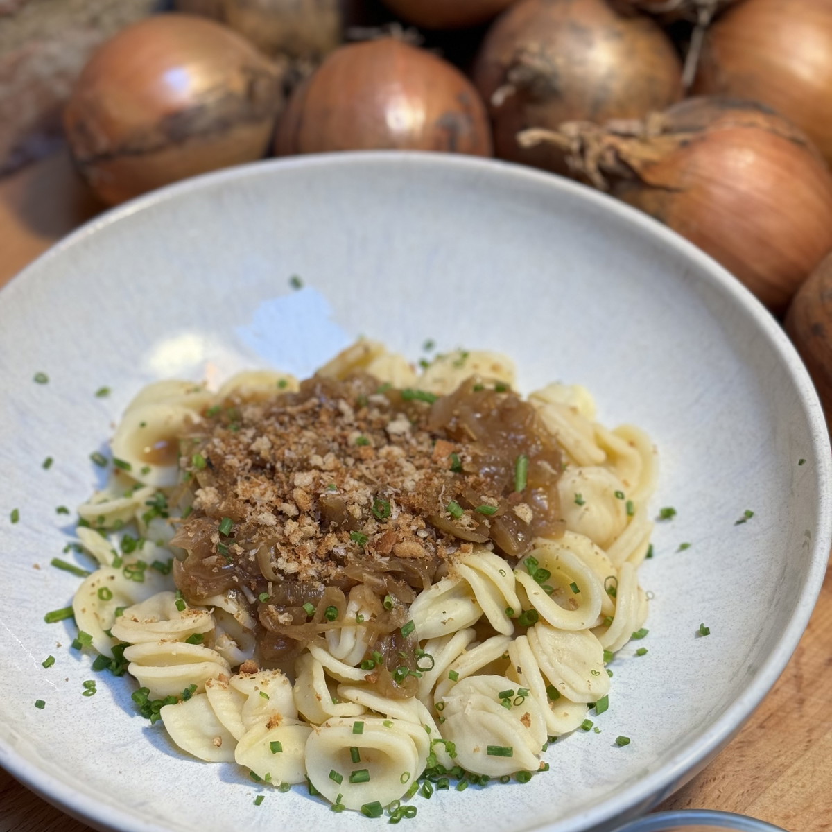 Caramelized onion pasta