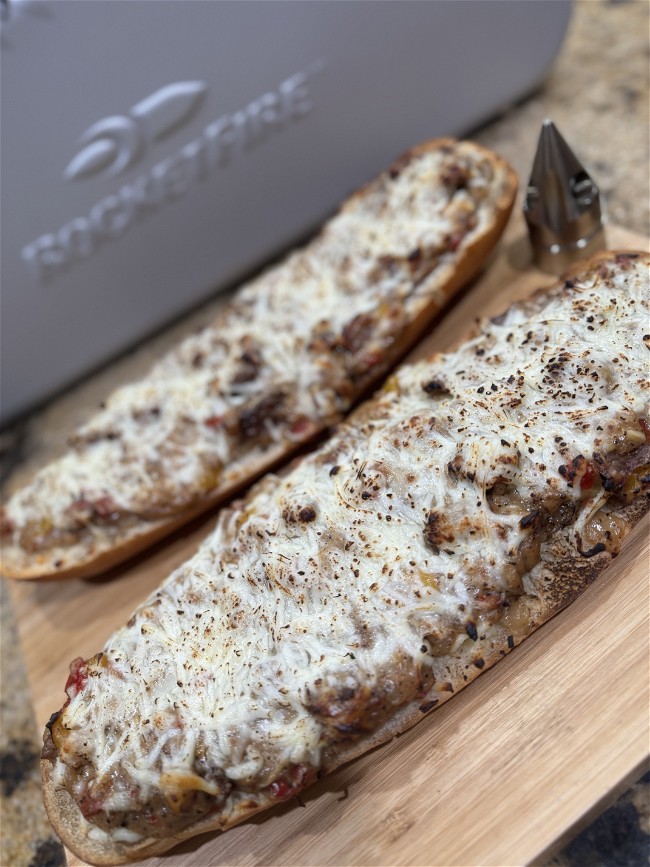 Image of Ribeye Steak Cheesy Bread!