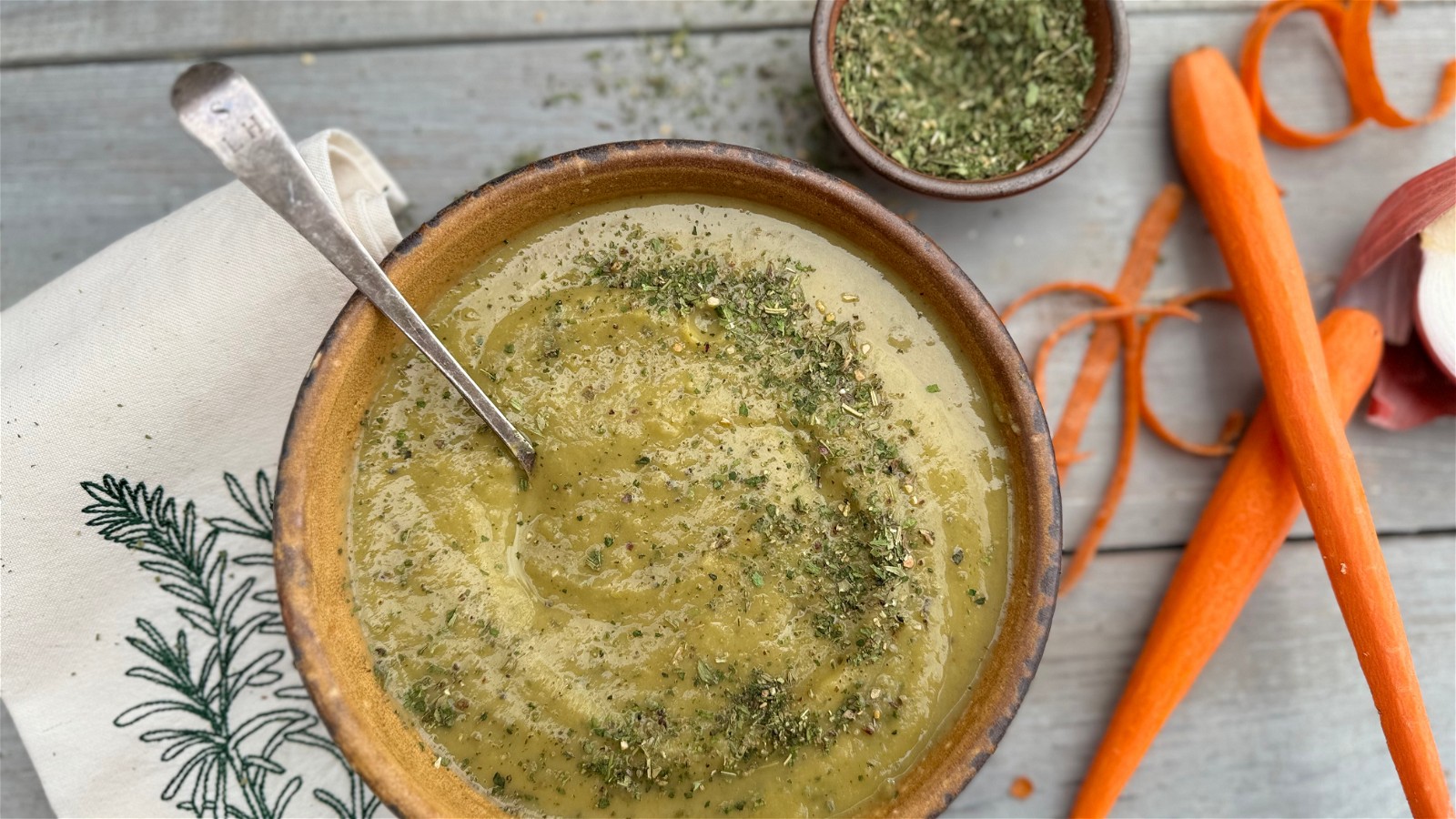 Image of Split Pea and Veggie Soup with Wild Green Goddess Seasoning