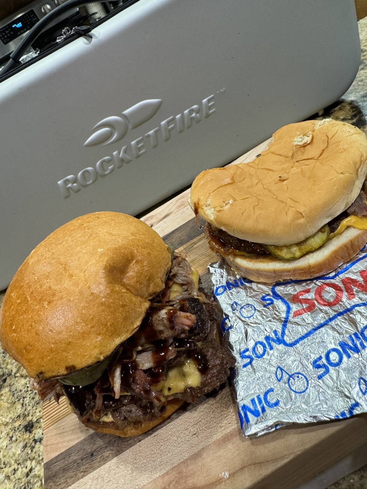 Sonic's Pulled Pork Cheeseburger!