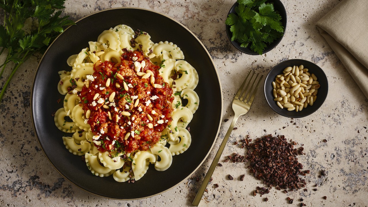 Image of Nana's Cacao Nib Ragu over Creste di Gallo