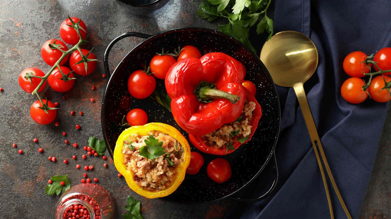 Image of Stuffed Bell Peppers with Shawarma Spiced Quinoa