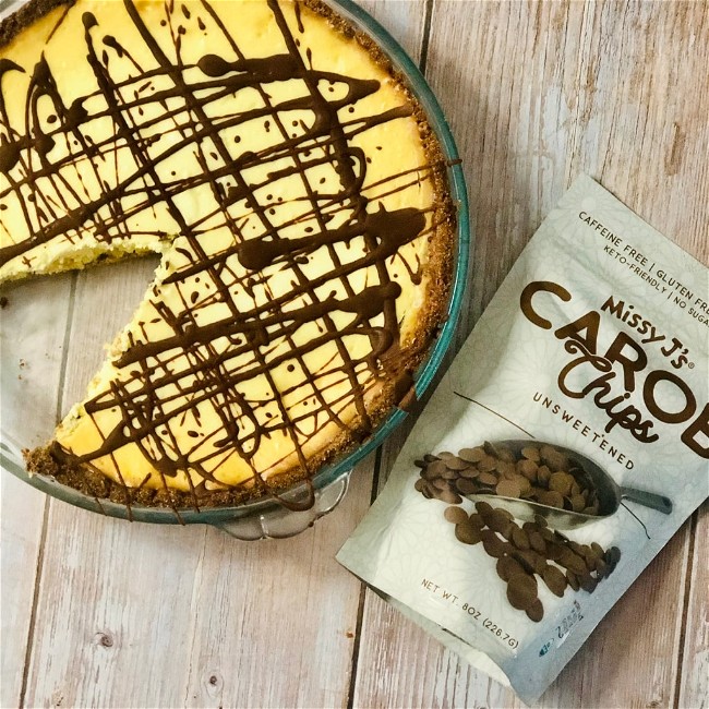 Image of CAROB DRIZZLED CHEESECAKE