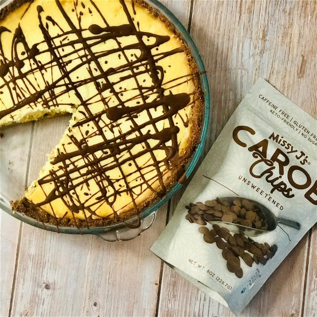 Image of CAROB DRIZZLED CHEESECAKE