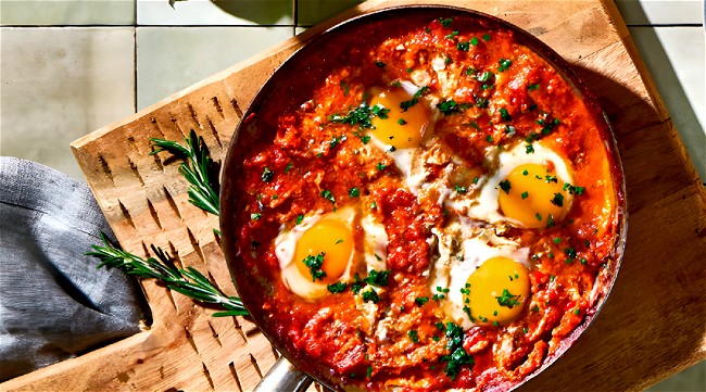 Image of Shakshuka mit Bruschetta Puttanesca 