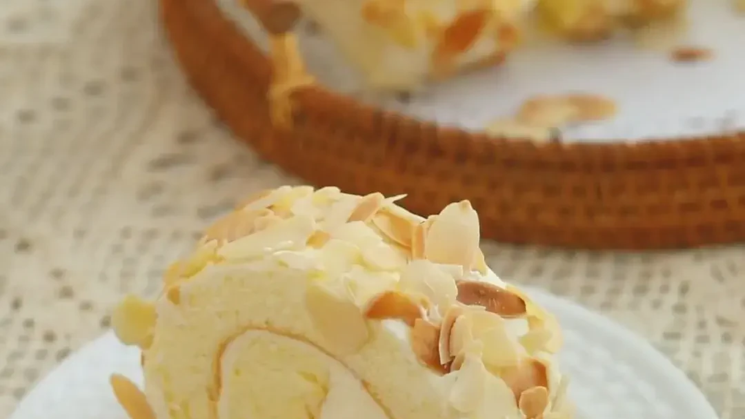 Image of Almond Butter Cream Cake Roll