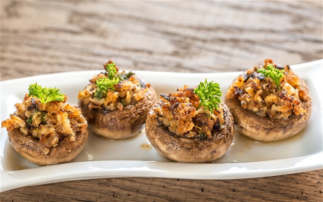 Image of Stuffed Mushroom Spectacular: Cheesy Garlic Edition