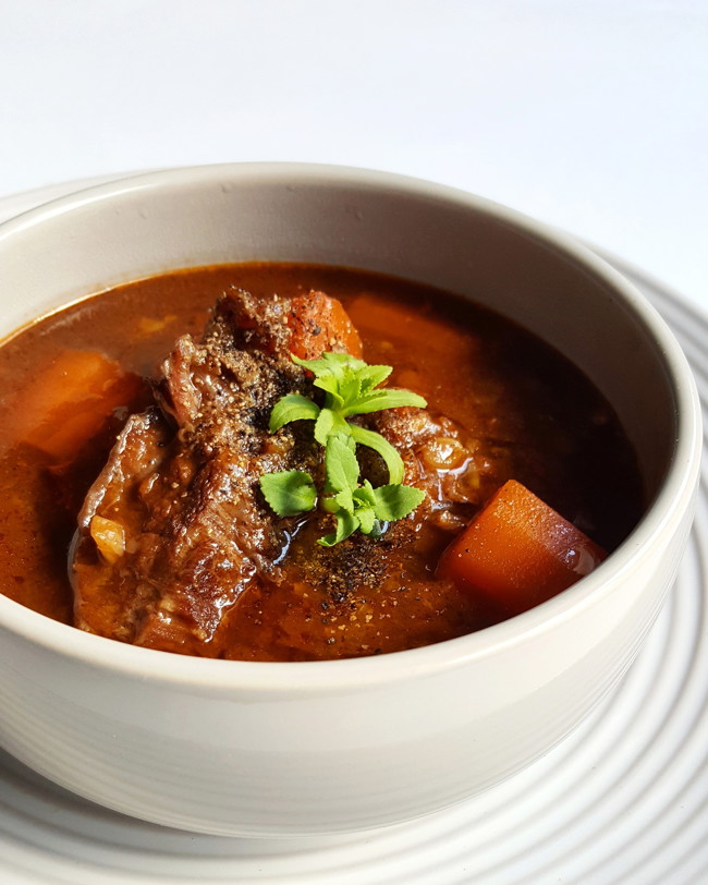 Image of beef cheek, vegetable & winter grains stew