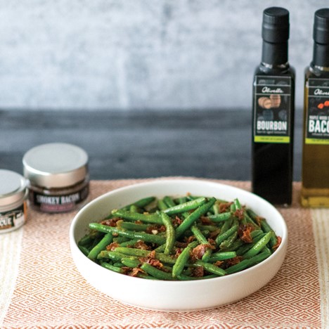 BACON & BOURBON GREEN BEANS FLAMBÉ