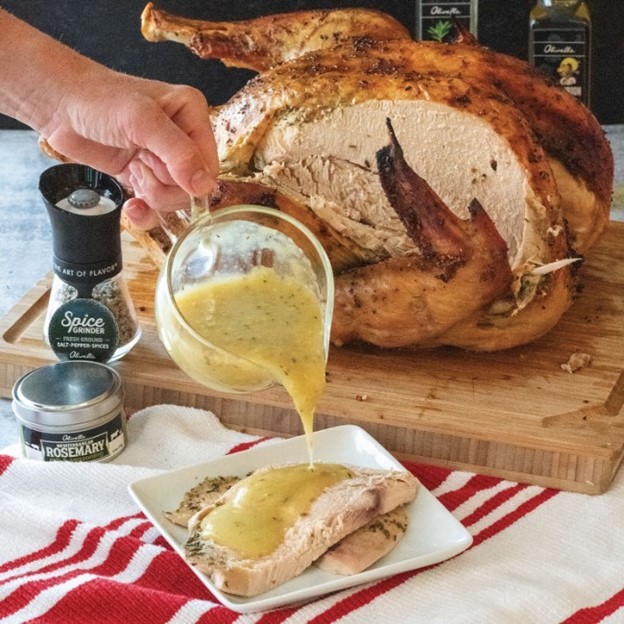 Image of BROWN SUGAR BRINED TURKEY WITH ZESTY PAN SAUCE