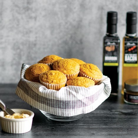 Image of CORNBREAD MUFFINS WITH WHIPPED BOURBON BUTTER