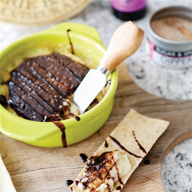 Image of GOOEY BAKED BRIE WITH A SUGAR & SPICE BRULE