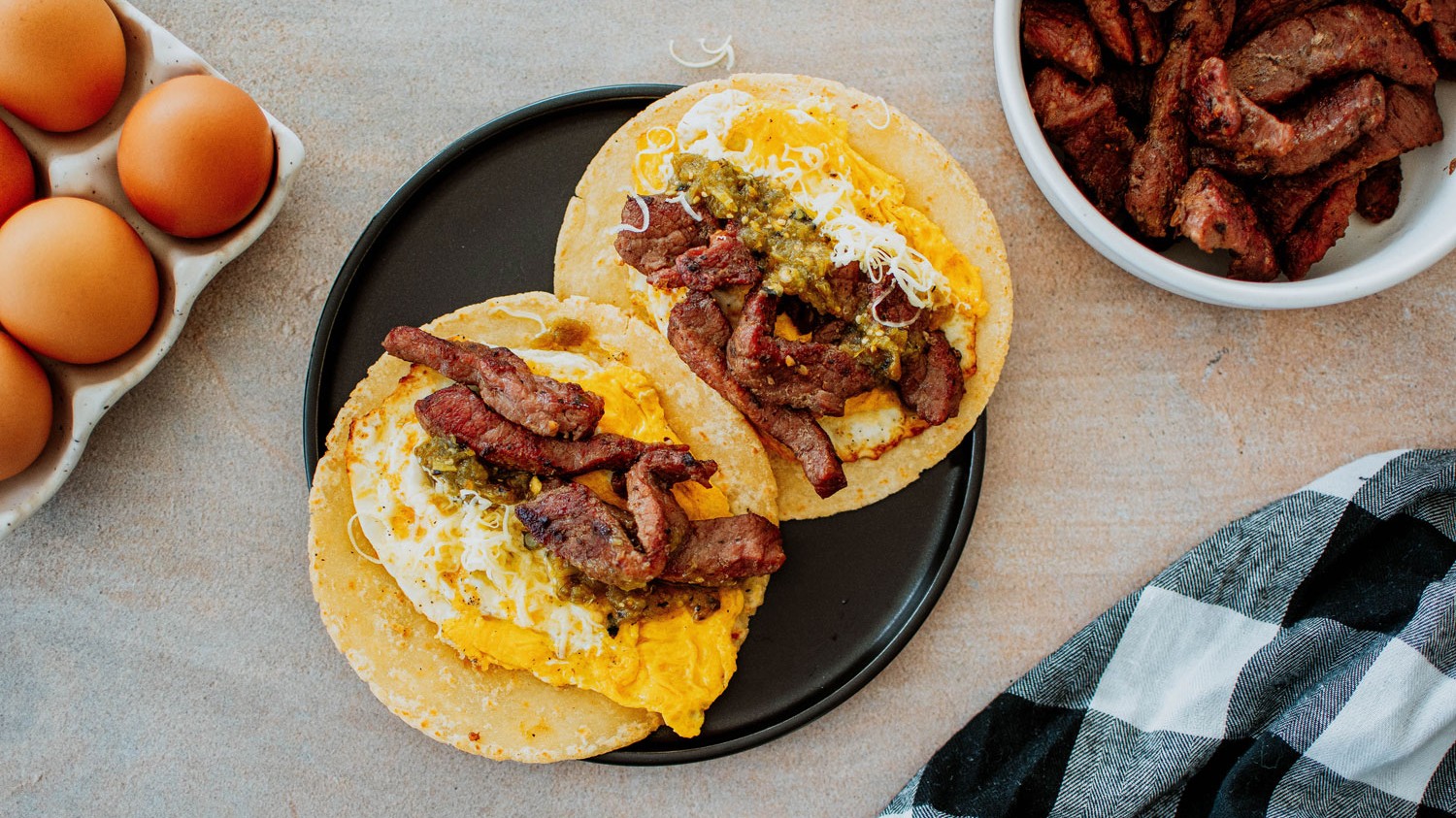 Image of Breakfast Tacos with Fajita Meat